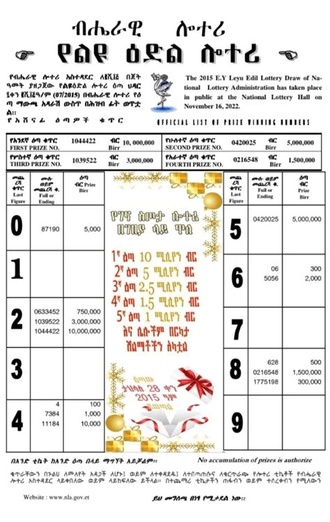 liyu edil lottery|National Lottery Administration Liyu Lottery 2015 Result.
